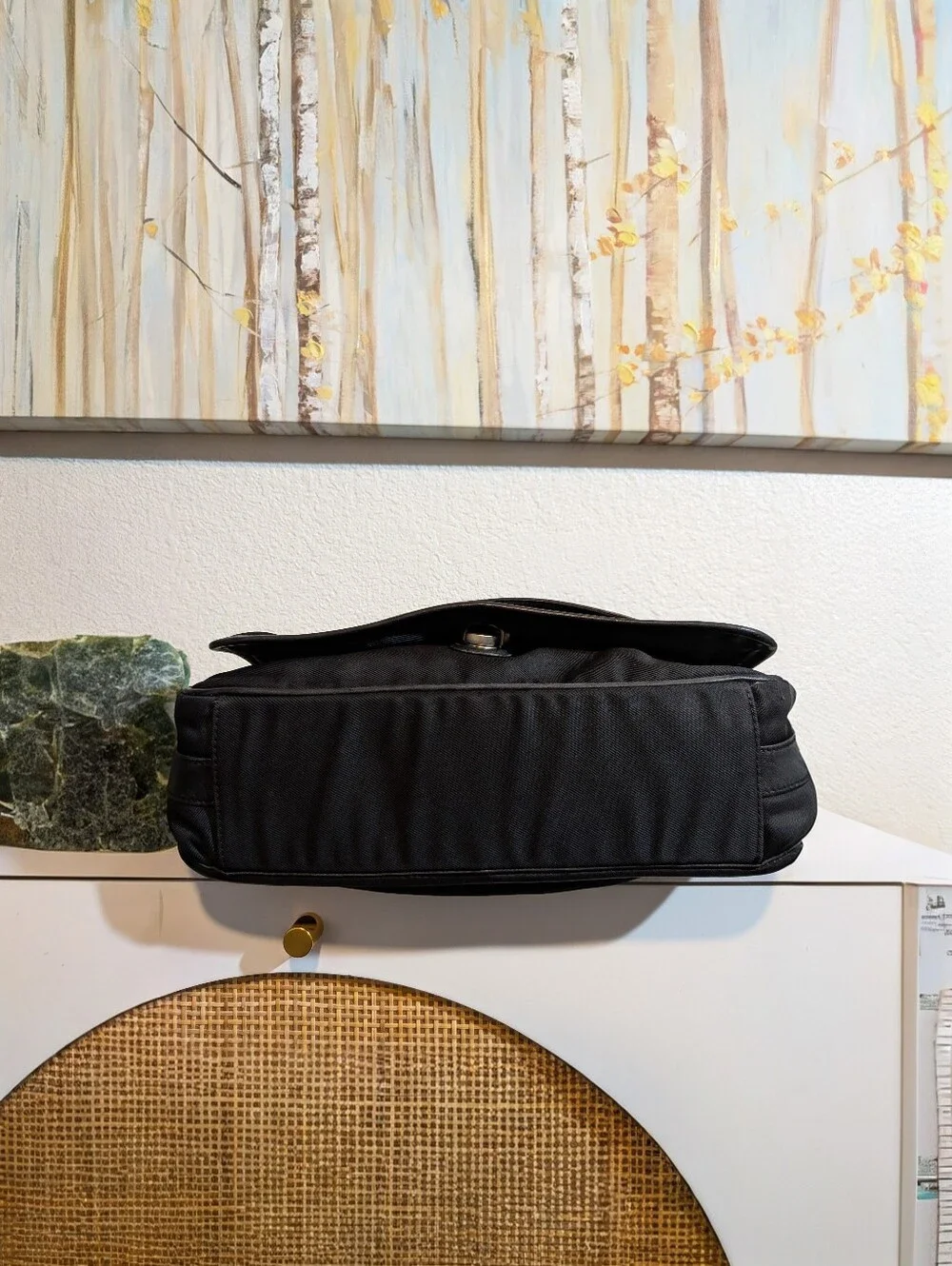 Coach Black Canvas with Leather Trim Laptop Portagolio Satchel Adjustable Stra